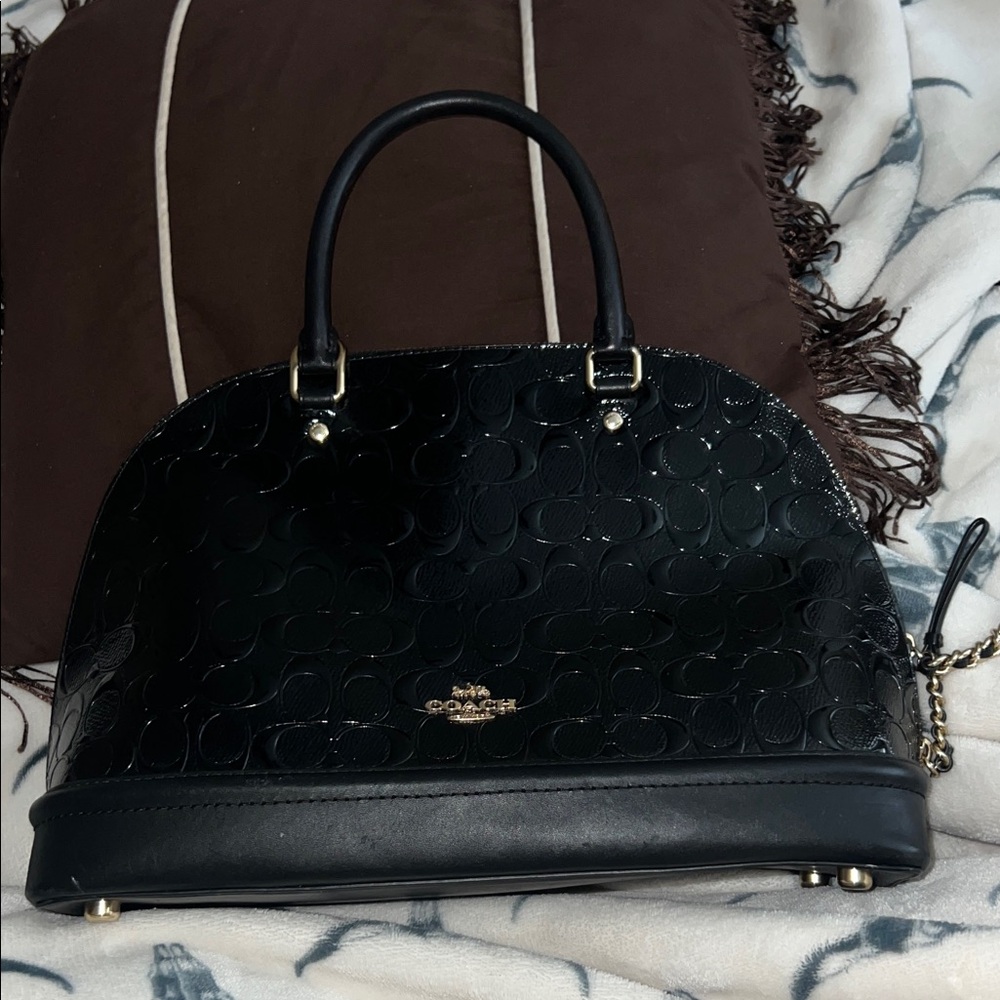 Coach Large Black Embossed Sierra Satchel